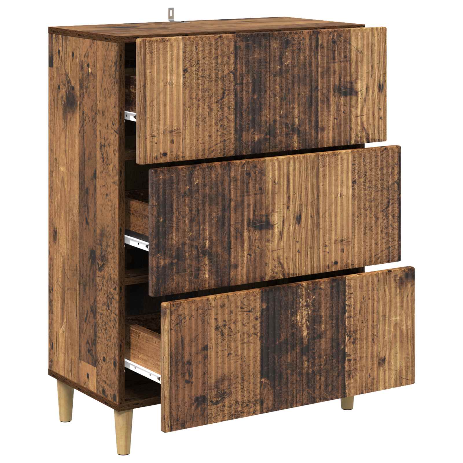 vidaXL Drawer Cabinet 66 x 34.5 x 90 cm Engineered Wood Old Wood 5