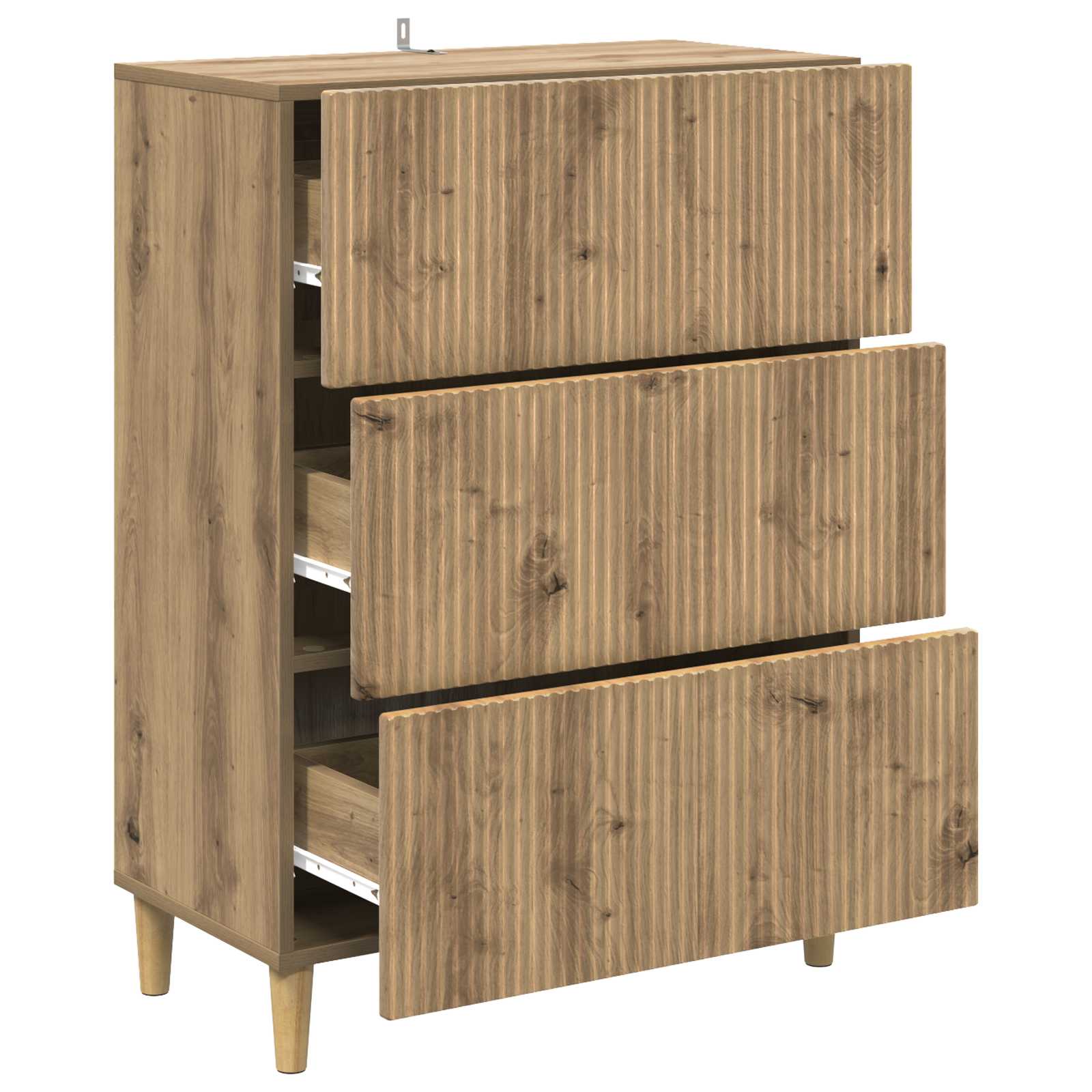 vidaXL Drawer Cabinet 66 x 34.5 x 90 cm Engineered Wood Artisan Oak 5