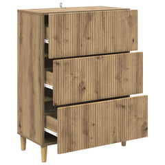 vidaXL Drawer Cabinet 66 x 34.5 x 90 cm Engineered Wood Artisan Oak 5