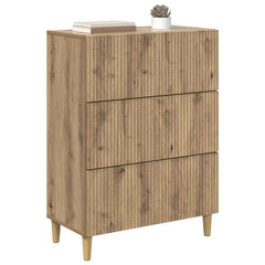 vidaXL Drawer Cabinet 66 x 34.5 x 90 cm Engineered Wood Artisan Oak 3