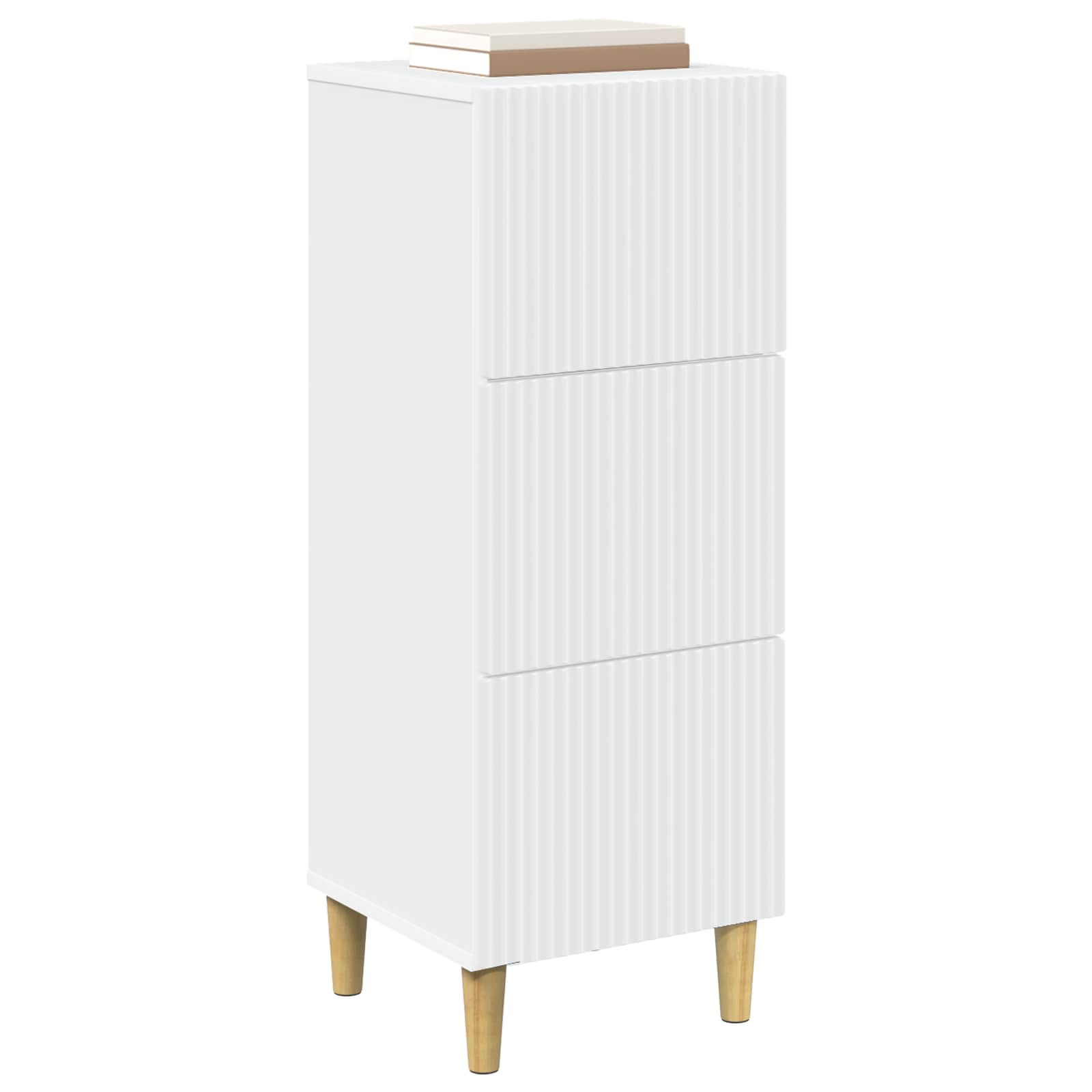 vidaXL Drawer Cabinet White 33 x 34.5 x 90 cm Engineered Wood 3