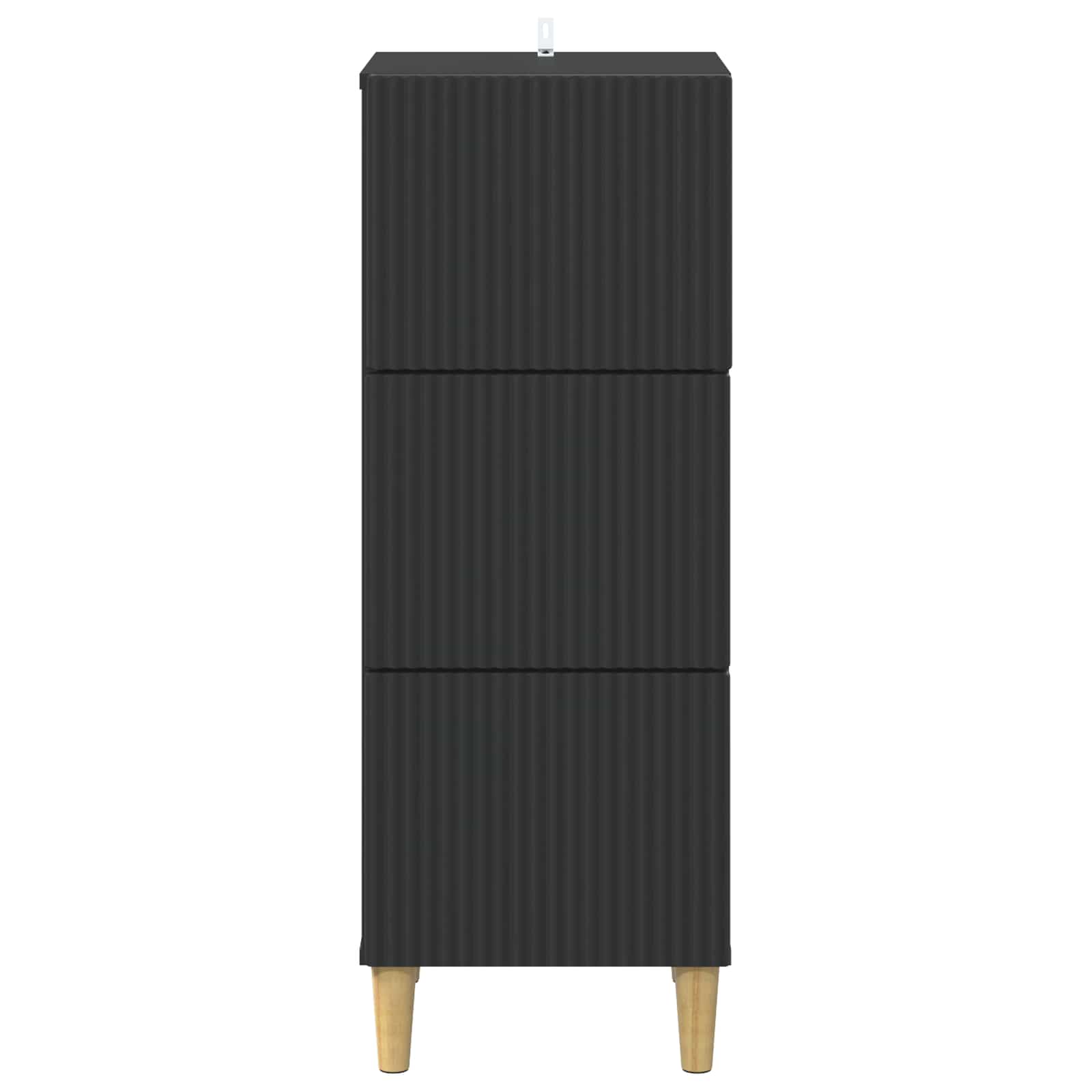 vidaXL Drawer Cabinet Black 33 x 34.5 x 90 cm Engineered Wood 6