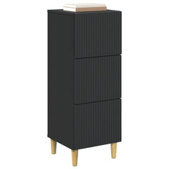 vidaXL Drawer Cabinet Black 33 x 34.5 x 90 cm Engineered Wood 3