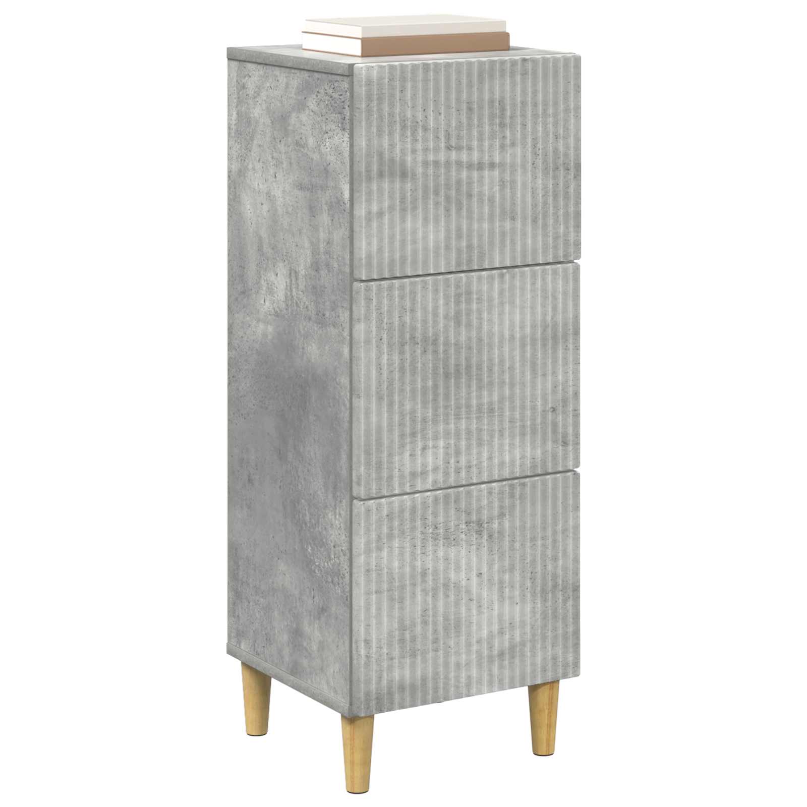 vidaXL Drawer Cabinet Concrete Grey 33 x 34.5 x 90 cm Engineered Wood 3