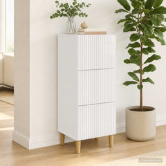 vidaXL Drawer Cabinet High Gloss White 33 x 34.5 x 90 cm 1
