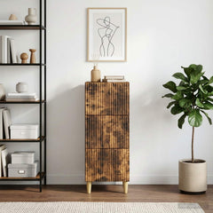 vidaXL Drawer Cabinet Smoked Oak 33 x 34.5 x 90 cm Engineered Wood 1