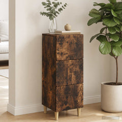 vidaXL Drawer Cabinet Smoked Oak 33 x 34.5 x 90 cm Engineered Wood 4