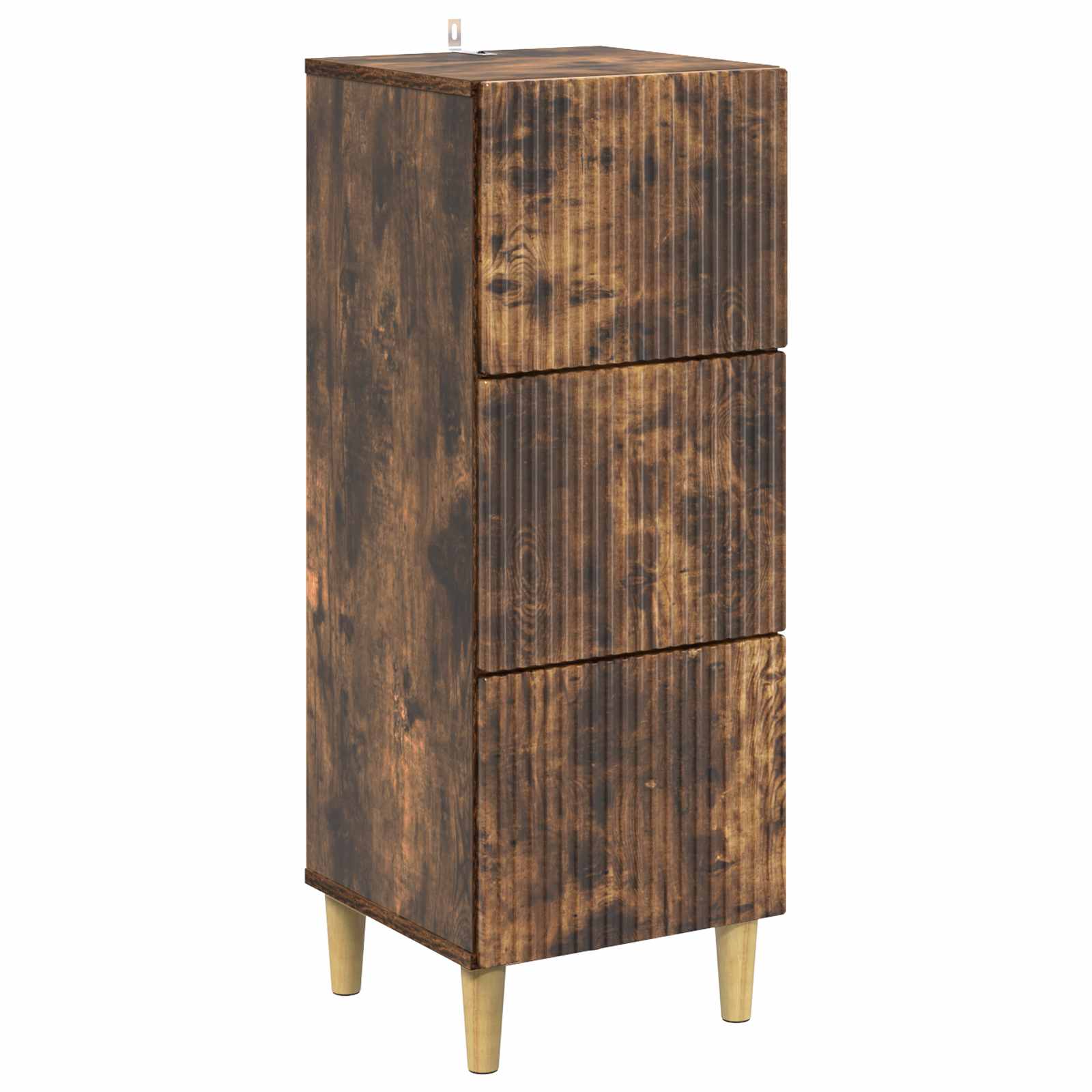 vidaXL Drawer Cabinet Smoked Oak 33 x 34.5 x 90 cm Engineered Wood 2