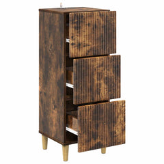 vidaXL Drawer Cabinet Smoked Oak 33 x 34.5 x 90 cm Engineered Wood 5