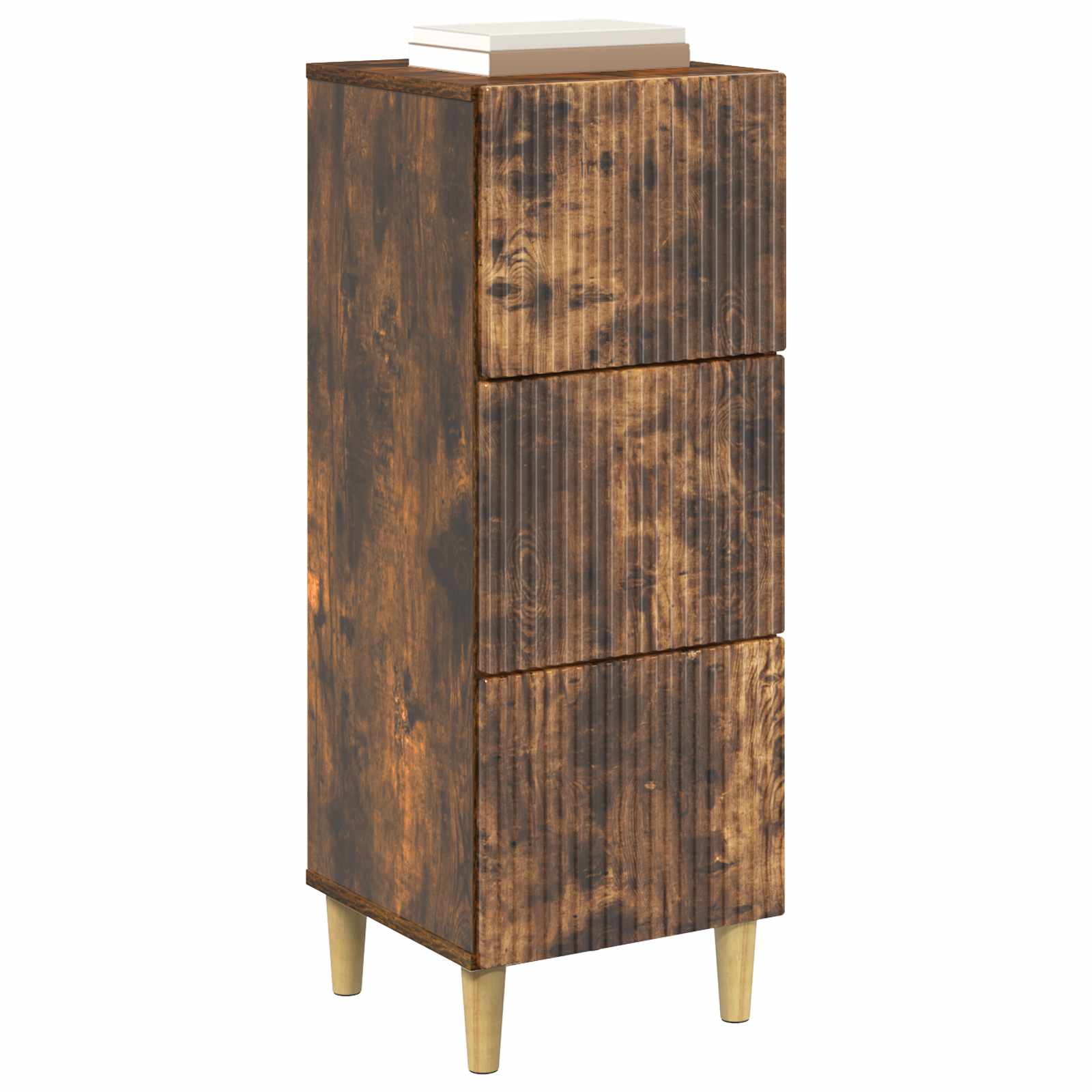 vidaXL Drawer Cabinet Smoked Oak 33 x 34.5 x 90 cm Engineered Wood 3
