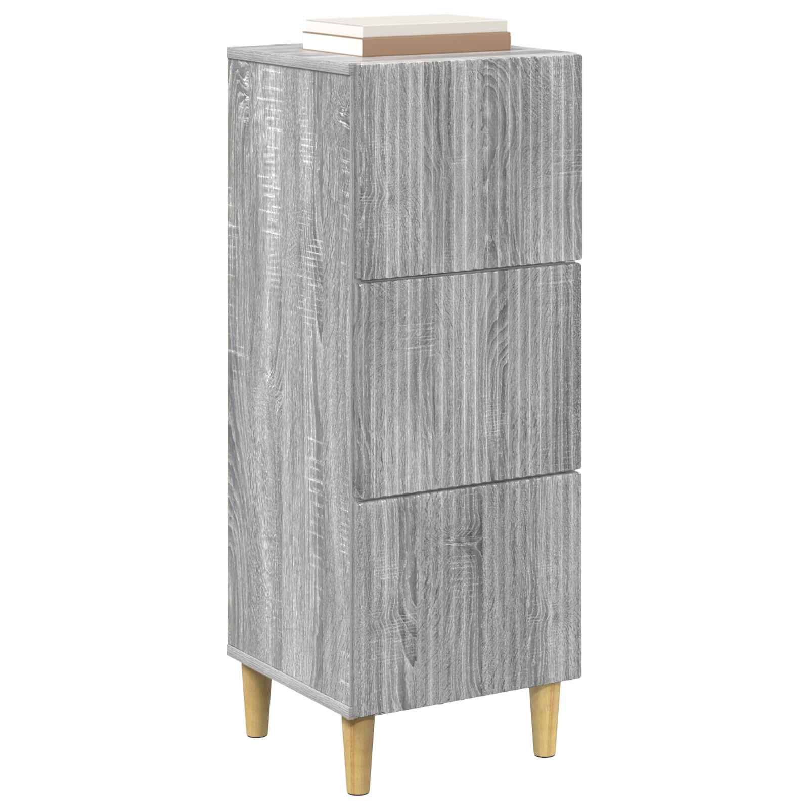 vidaXL Drawer Cabinet Grey Sonoma 33 x 34.5 x 90 cm Engineered Wood 3