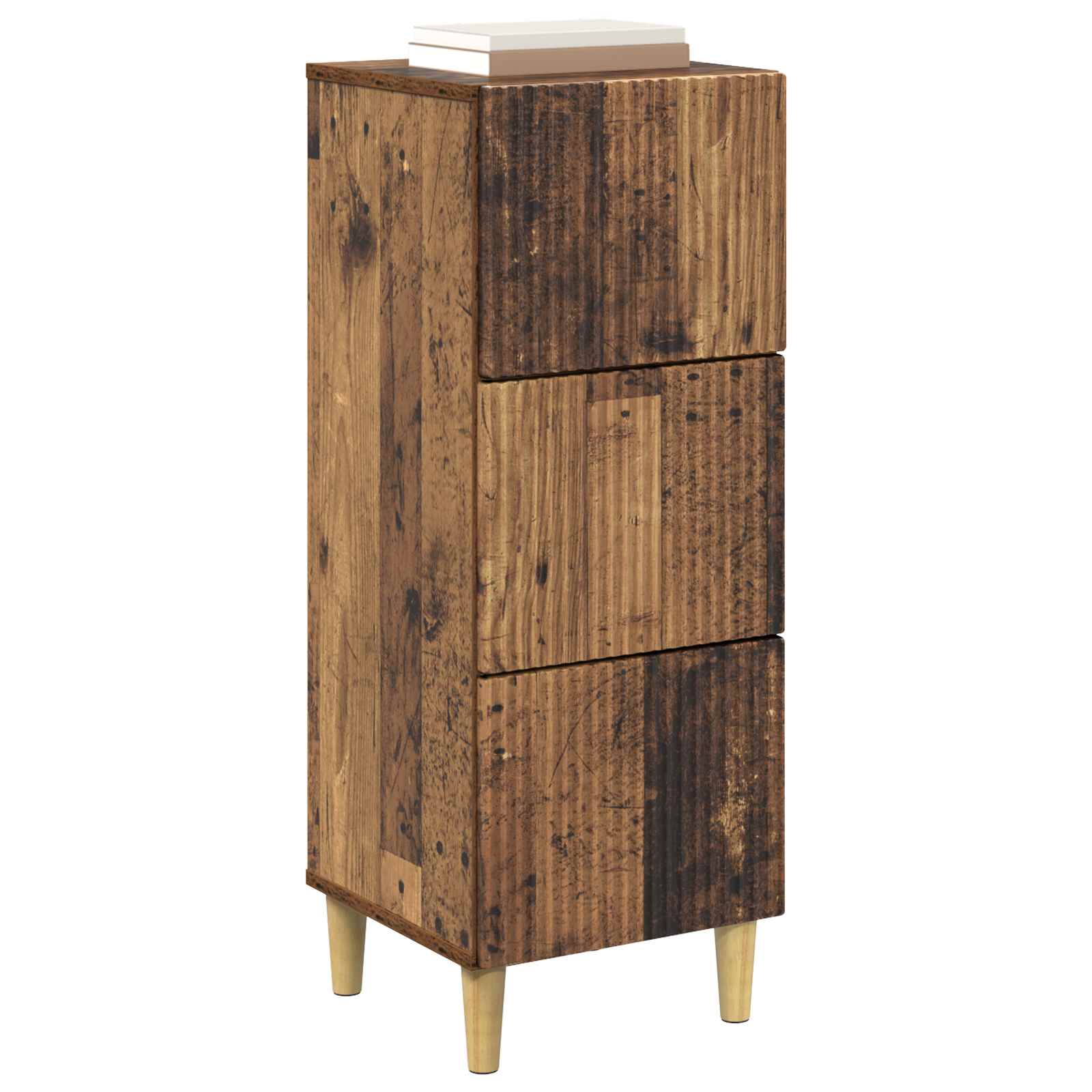 vidaXL Drawer Cabinet Old Wood 33 x 34.5 x 90 cm Engineered Wood 3