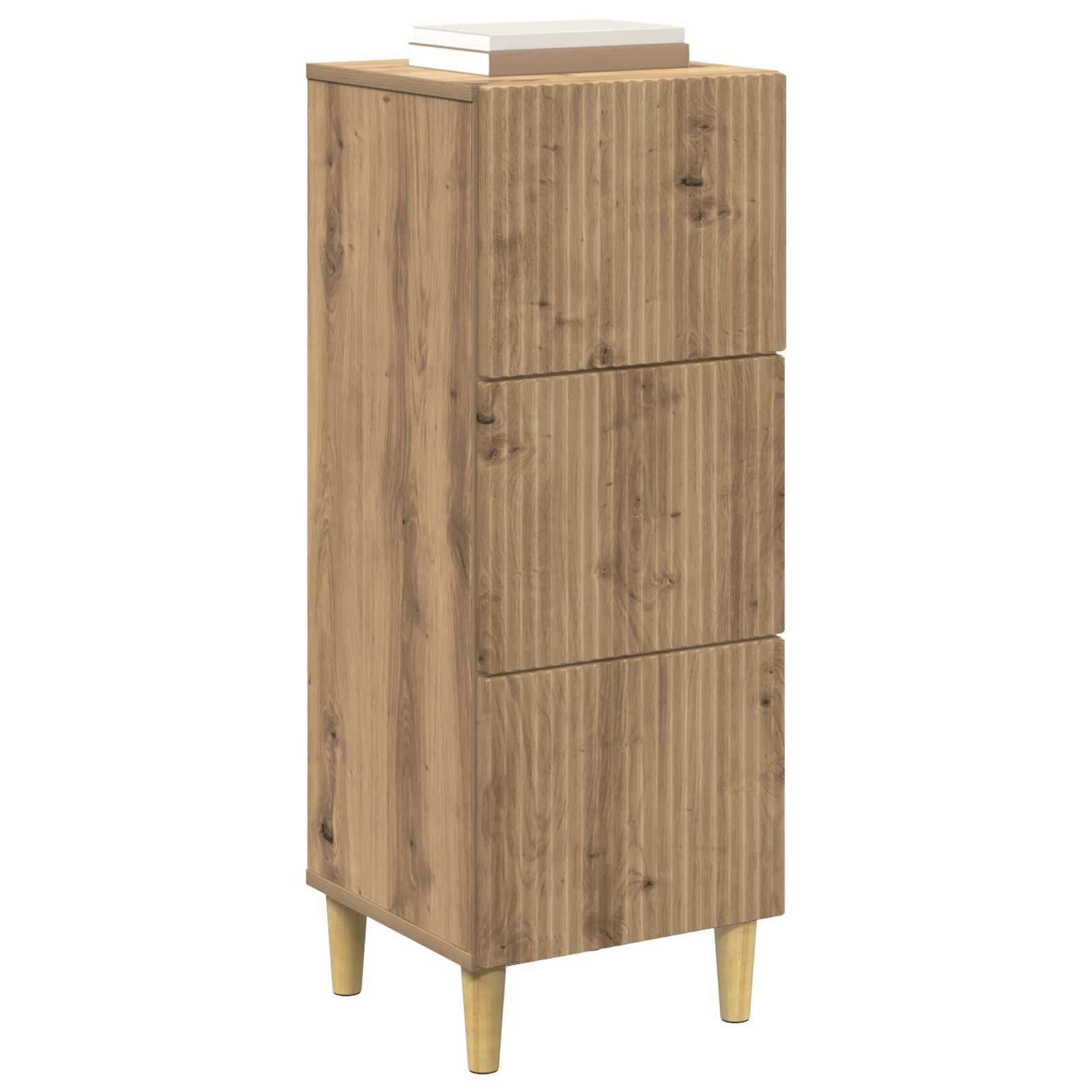 vidaXL Drawer Cabinet 33 x 34.5 x 90 cm Engineered Wood Artisan Oak 3