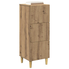 vidaXL Drawer Cabinet 33 x 34.5 x 90 cm Engineered Wood Artisan Oak 3