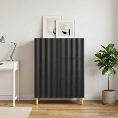 Sideboard 66 x 34.5 x 90 cm Engineered Wood Black