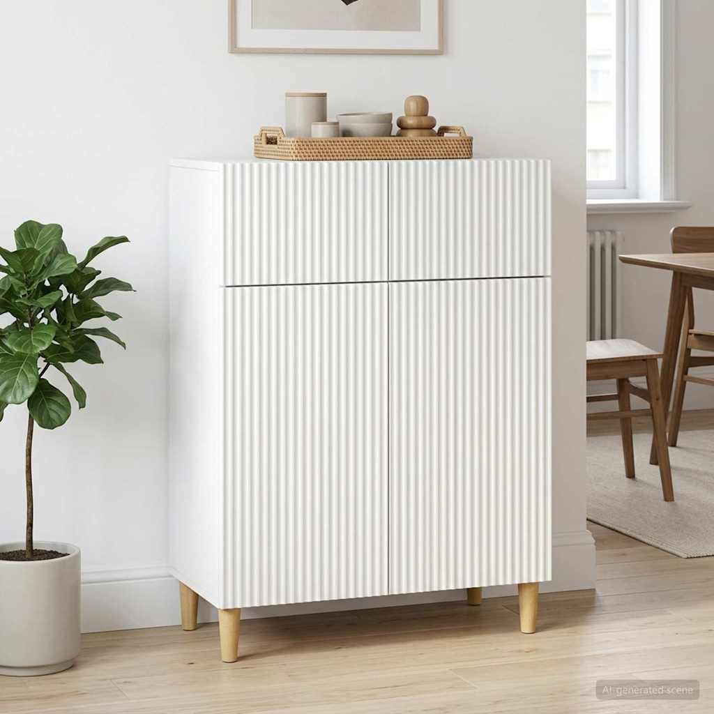 Sideboard 66 x 34.5 x 90 cm Engineered Wood White