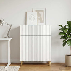 Sideboard 66 x 34.5 x 90 cm Engineered Wood White