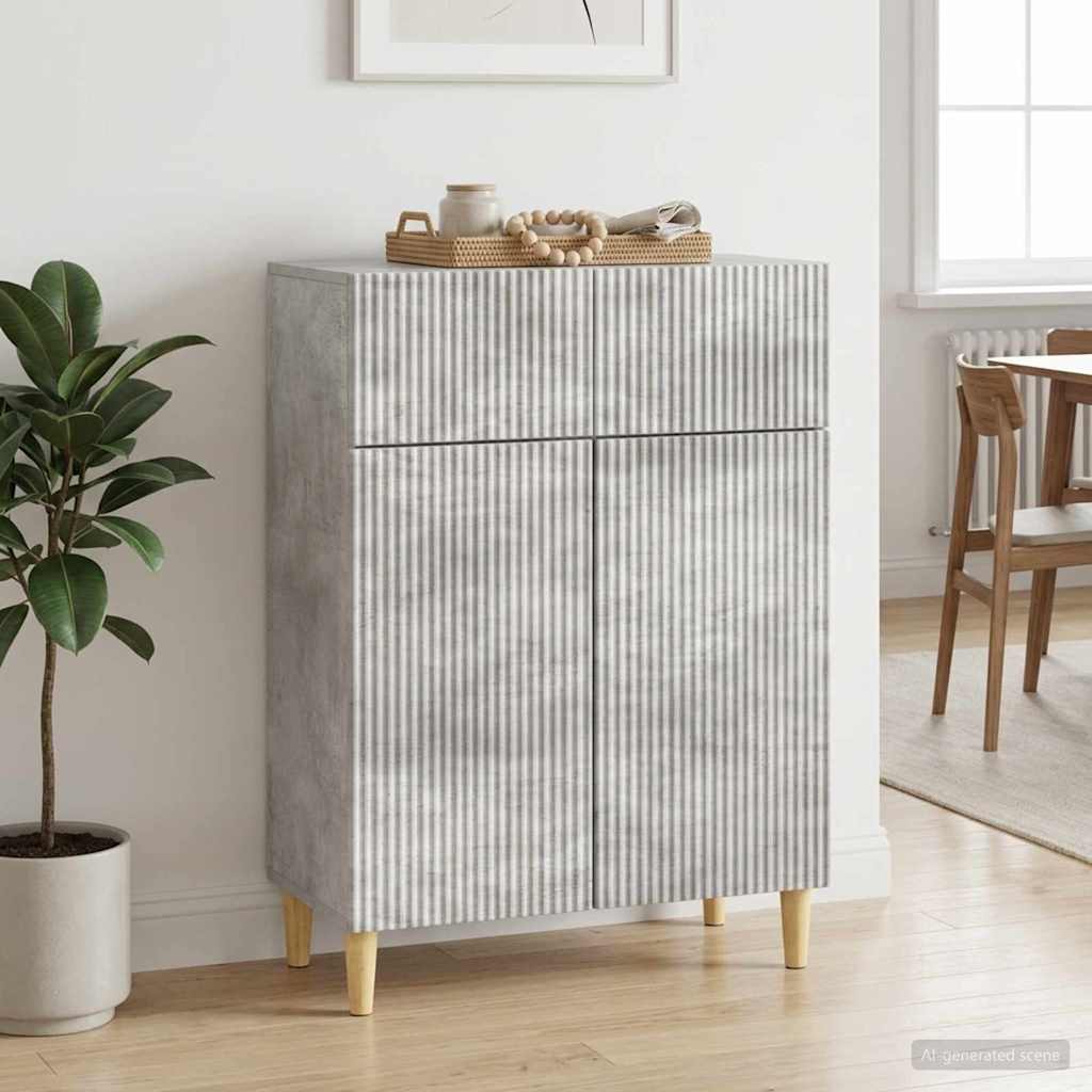 Sideboard 66 x 34.5 x 90 cm Engineered Wood Concrete grey