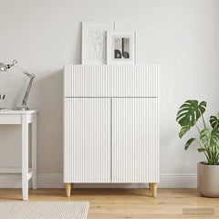 Sideboard 66 x 34.5 x 90 cm Engineered Wood High gloss white