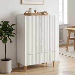 Sideboard 66 x 34.5 x 95 cm Engineered Wood White