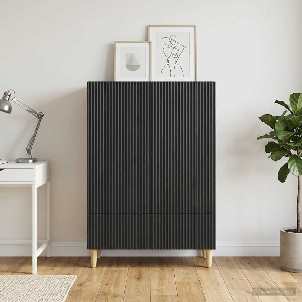 Sideboard 66 x 34.5 x 95 cm Engineered Wood Black