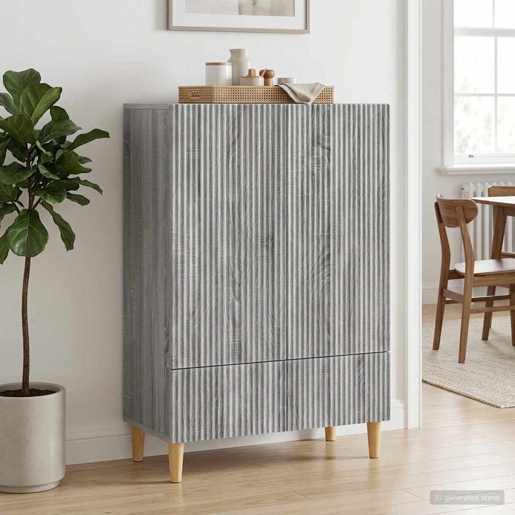 Sideboard 66 x 34.5 x 95 cm Engineered Wood Grey sonoma