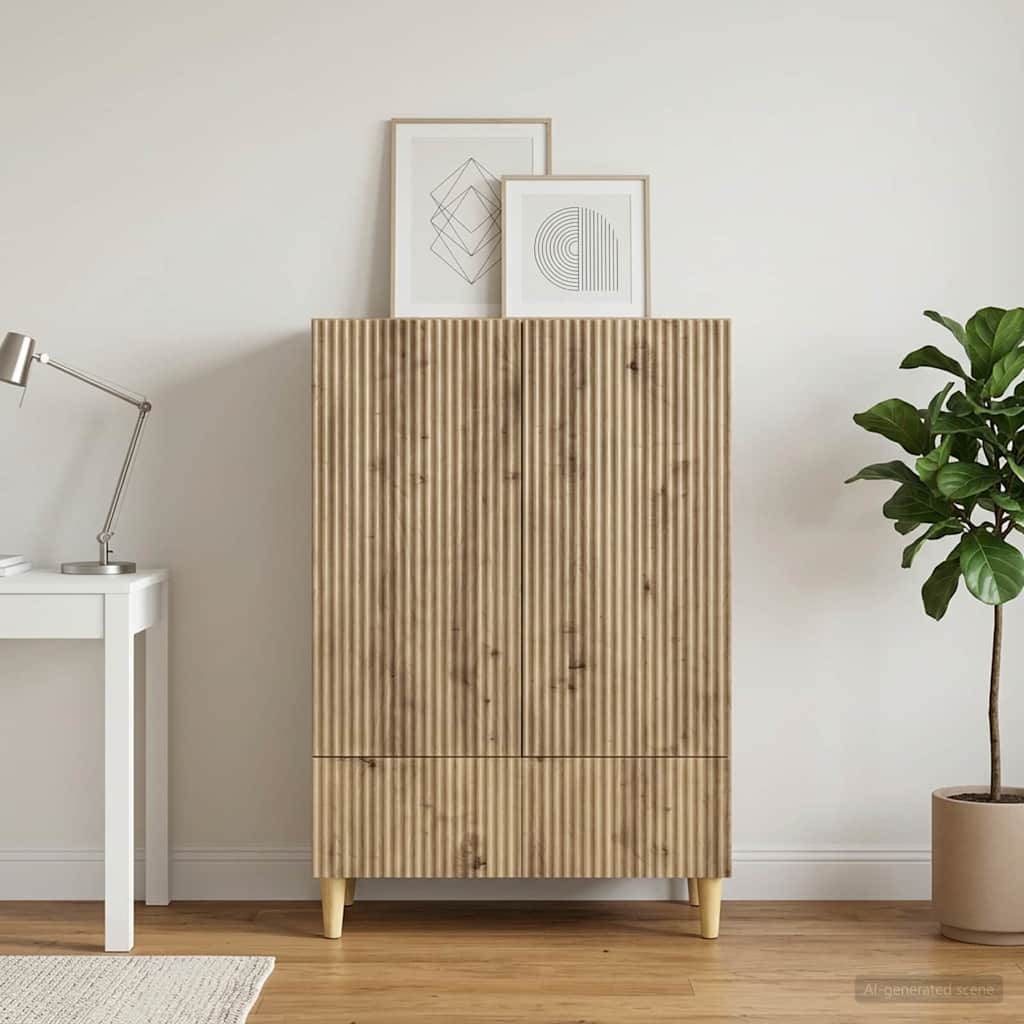 Sideboard 66 x 34.5 x 95 cm Engineered Wood Artisan oak