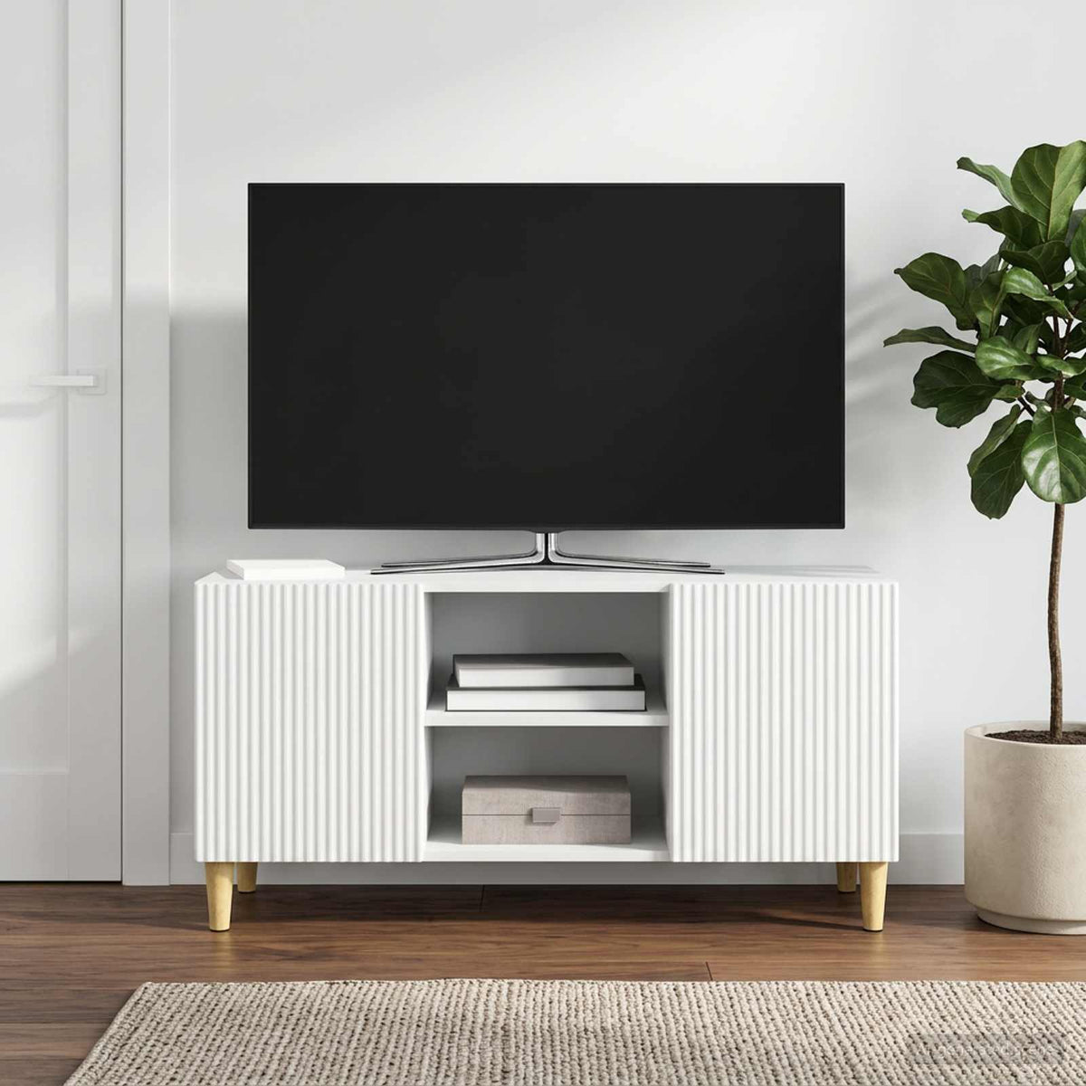 TV Cabinet 102 x 34.5 x 50 cm Engineered Wood White