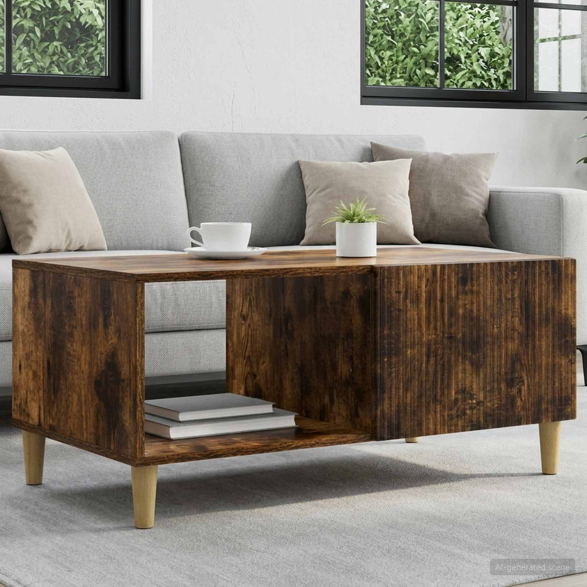 Coffee Table 90 x 50 x 40 cm Engineered Wood Smoked oak