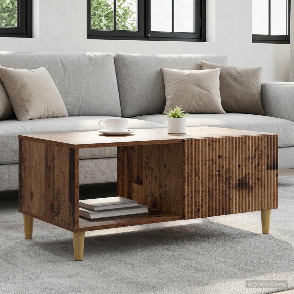 Coffee Table 90 x 50 x 40 cm Engineered Wood Old wood