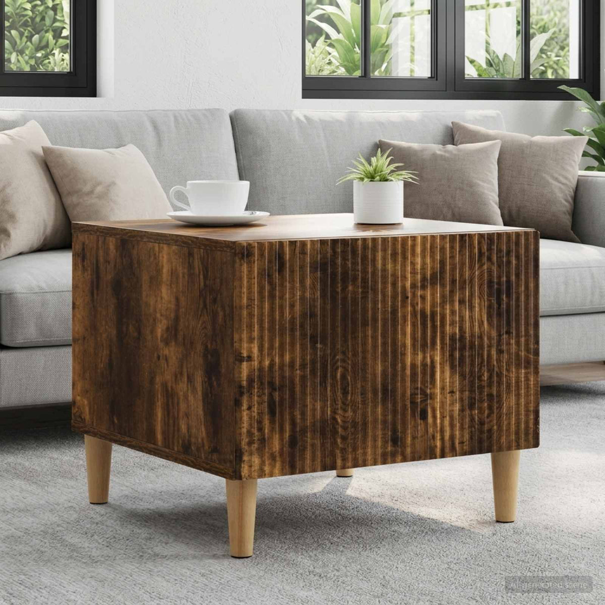 Coffee Table 49 x 50 x 40 cm Engineered Wood Smoked oak