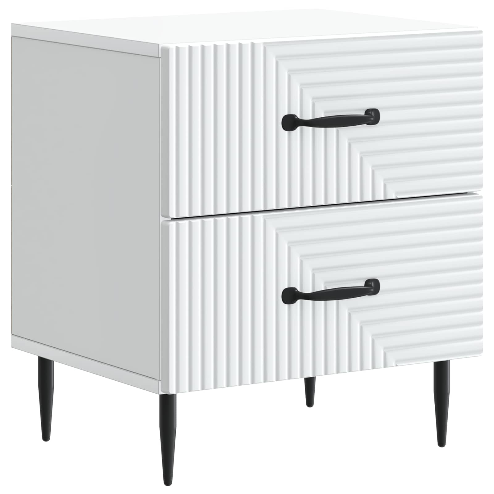 vidaXL Bedside Cabinet 2 pcs White 43 x 34.5 x 47.5 cm Engineered Wood 5