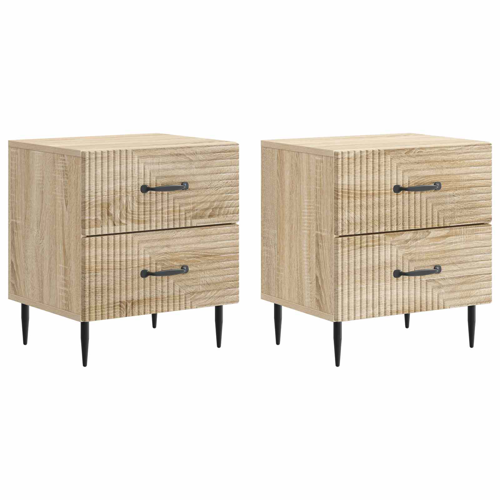 vidaXL Bedside Cabinet 2 pcs Sonoma Oak 43 x 34.5 x 47.5 cm 2