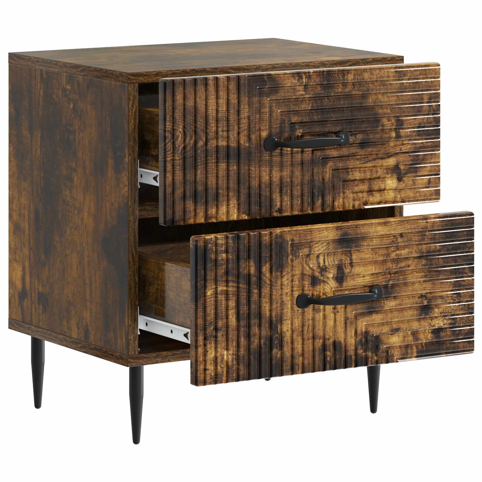vidaXL Bedside Cabinet 2 pcs Smoked Oak 43 x 34.5 x 47.5 cm 6