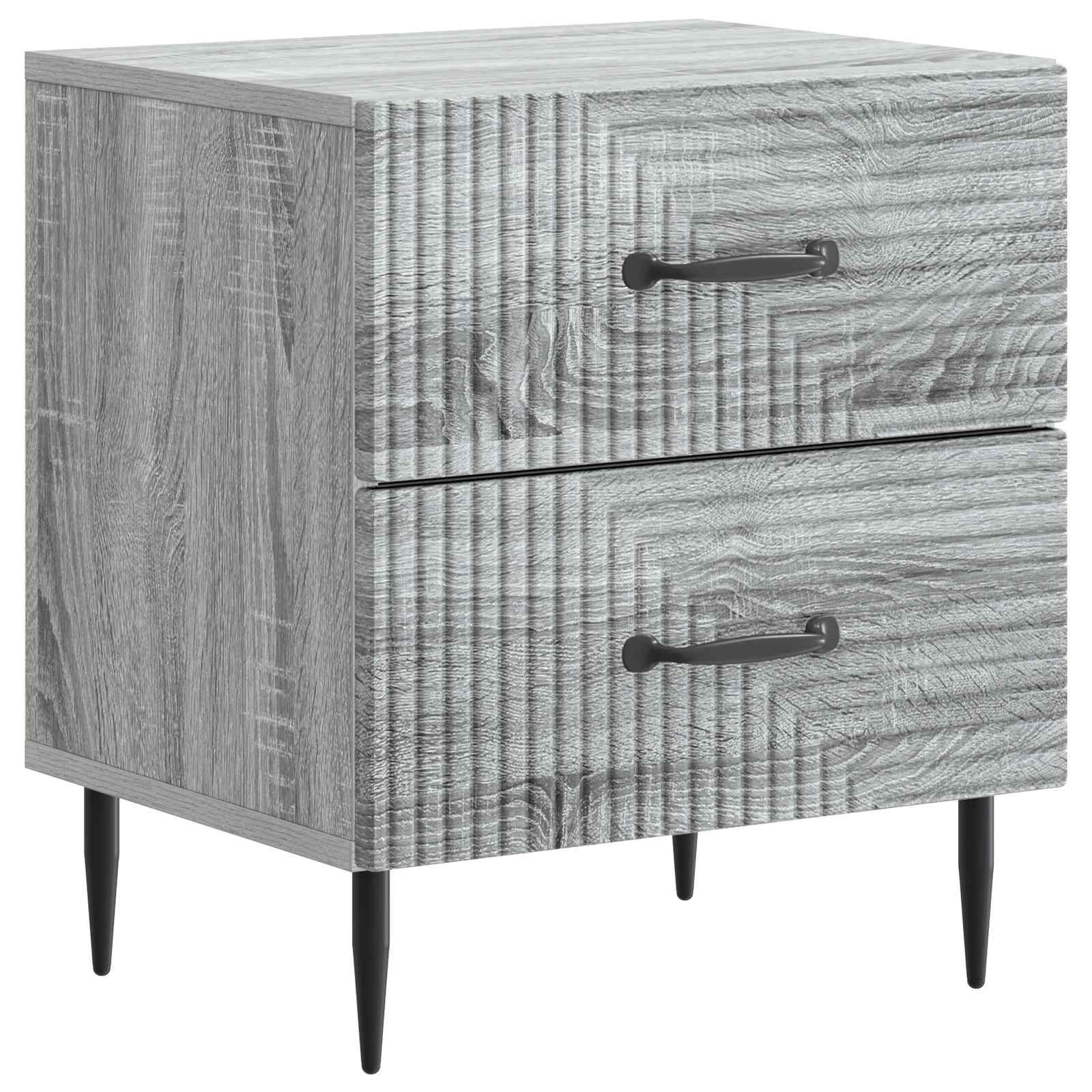 vidaXL Bedside Cabinet Grey Sonoma 43 x 34.5 x 47.5 cm Engineered Wood 2