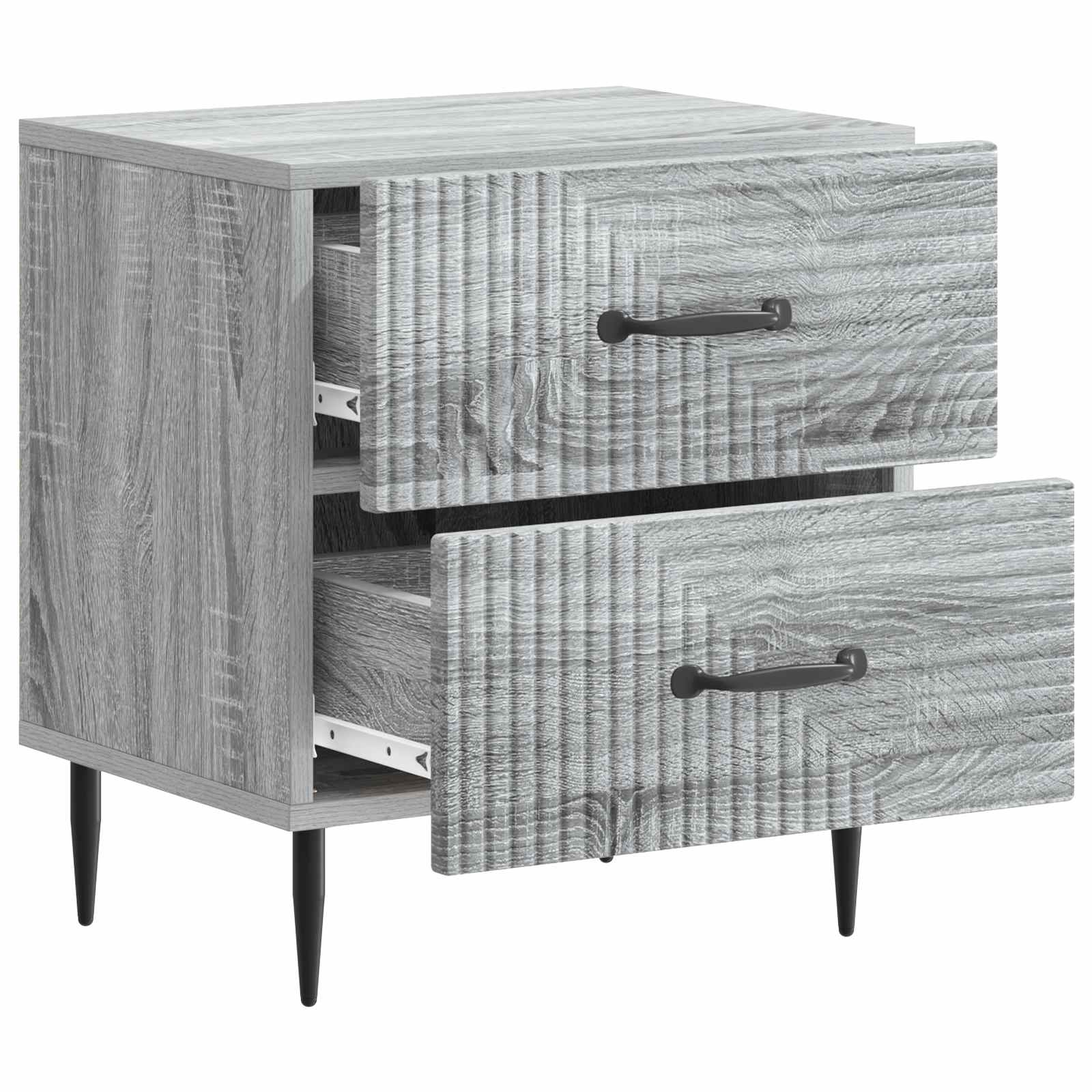 vidaXL Bedside Cabinet Grey Sonoma 43 x 34.5 x 47.5 cm Engineered Wood 4