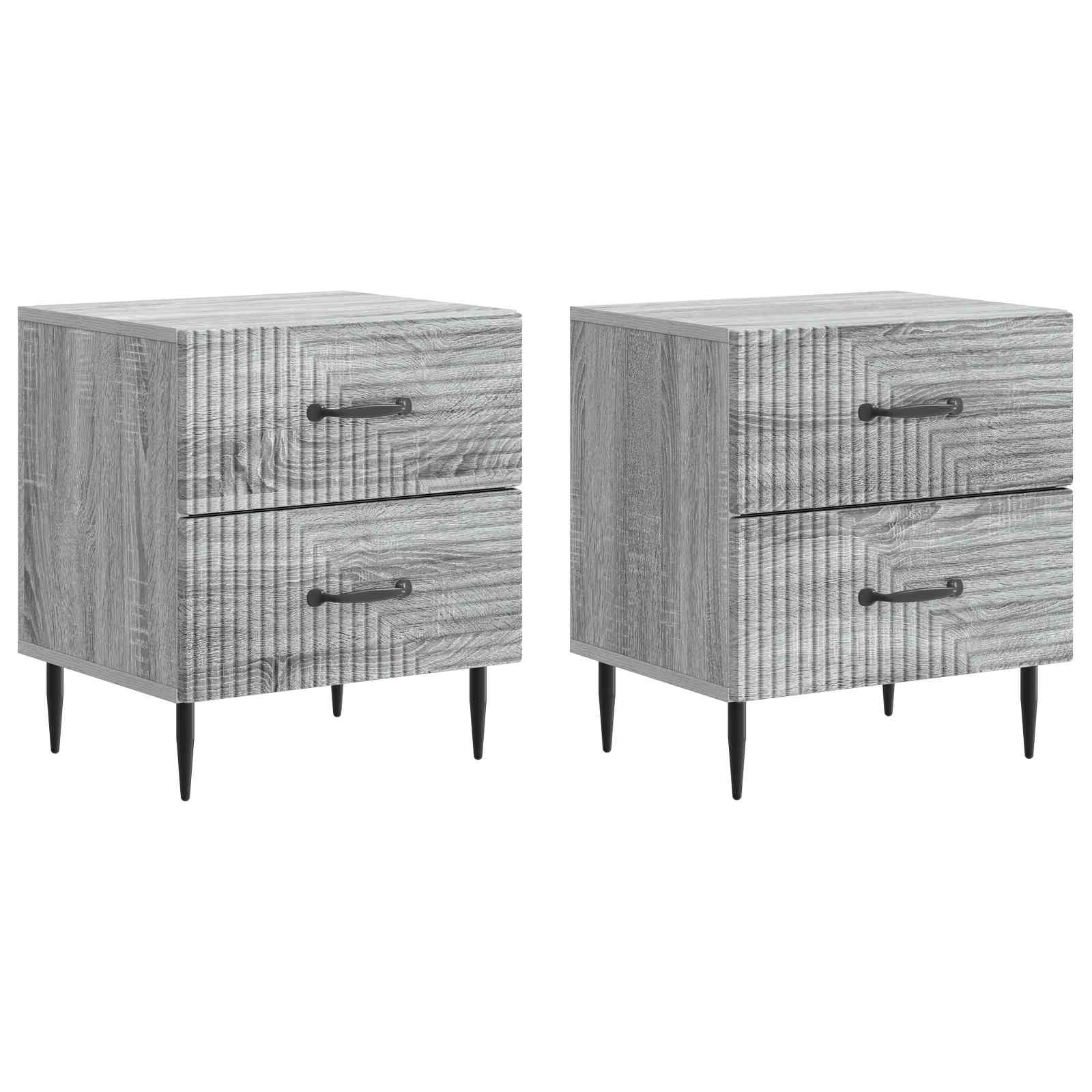 vidaXL Bedside Cabinet 2 pcs Grey Sonoma 43 x 34.5 x 47.5 cm 2