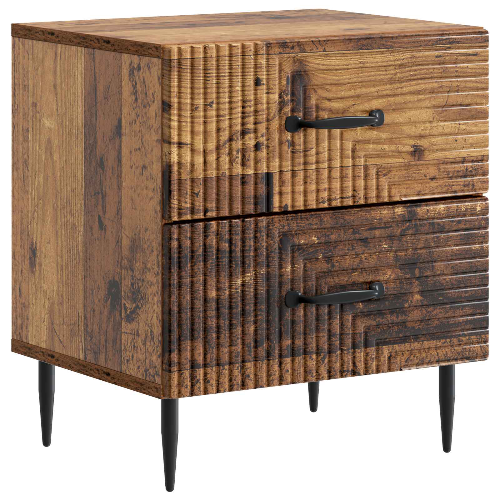vidaXL Bedside Cabinet Old Wood 43 x 34.5 x 47.5 cm Engineered Wood 2