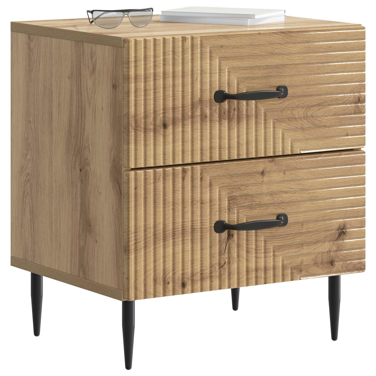vidaXL Bedside Cabinet 2 pcs Artisan Oak 43 x 34.5 x 47.5 cm 3