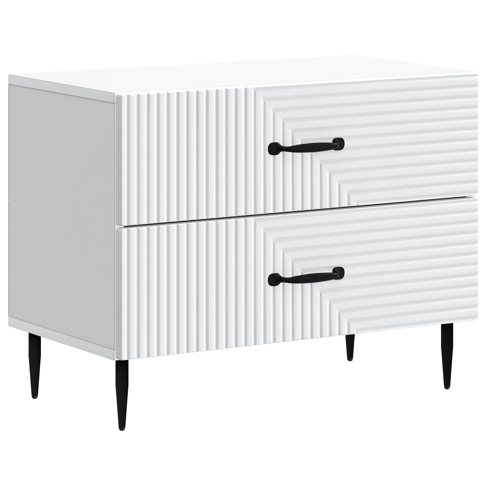 vidaXL Bedside Cabinet White 62 x 34.5 x 47.5 cm Engineered Wood 2