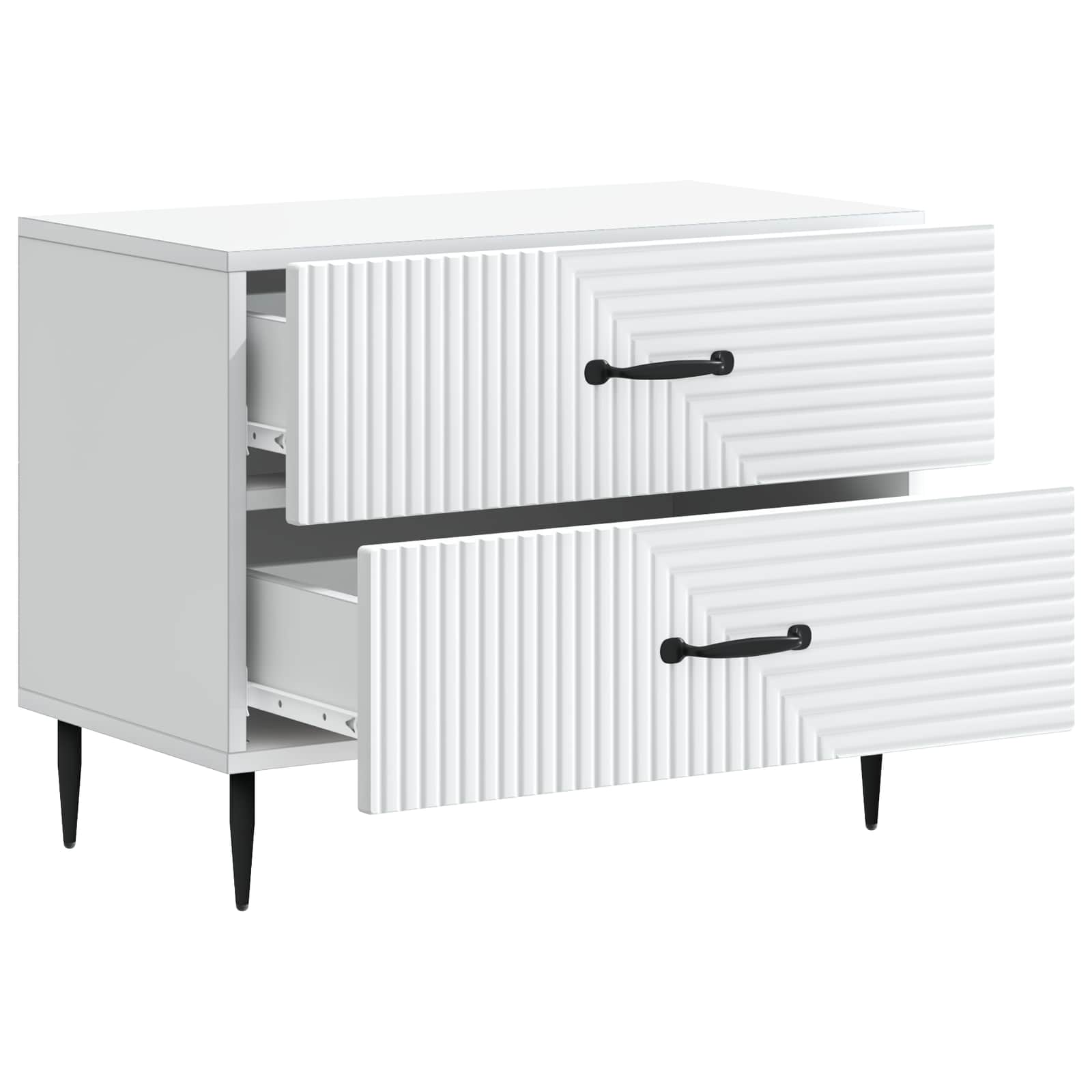 vidaXL Bedside Cabinet White 62 x 34.5 x 47.5 cm Engineered Wood 4