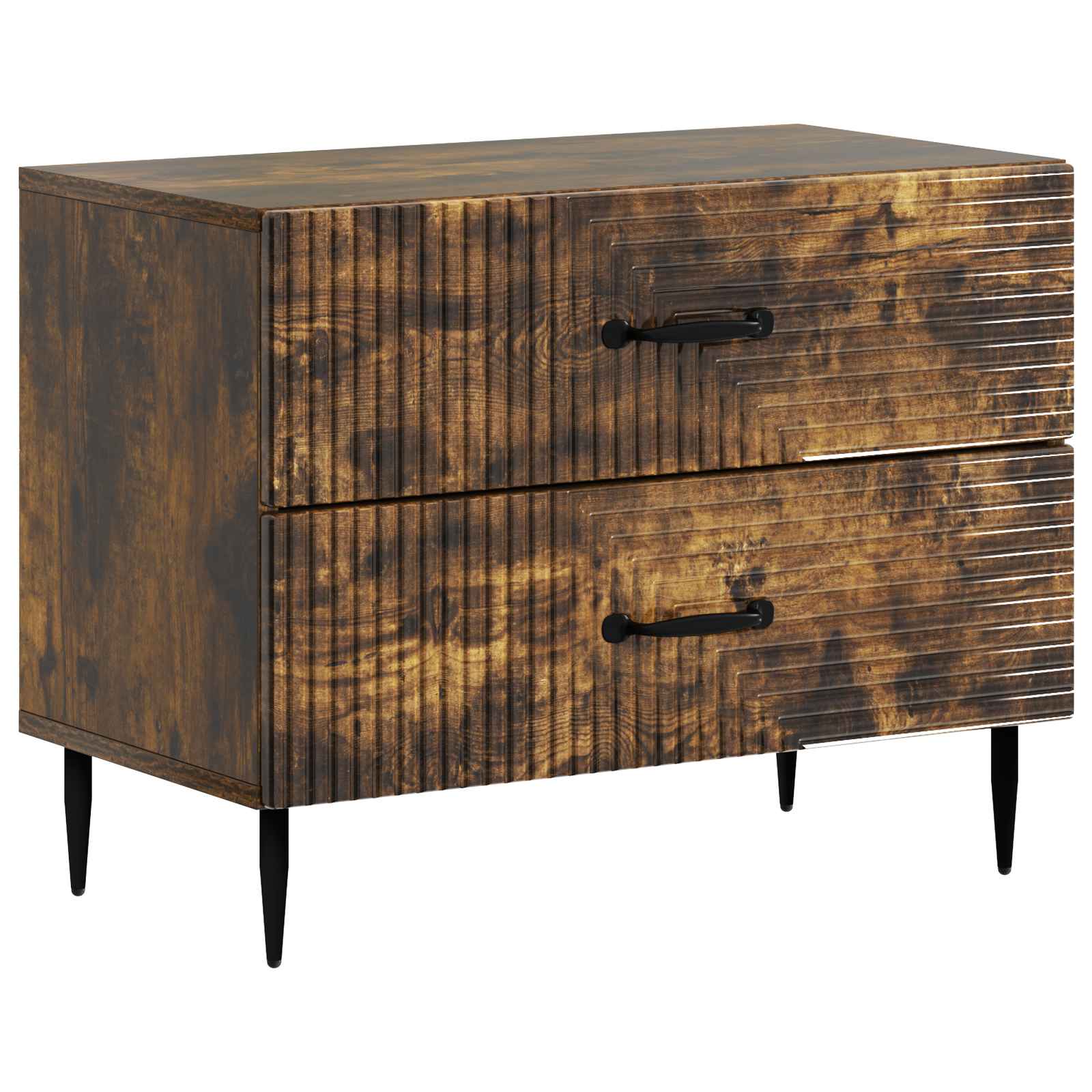vidaXL Bedside Cabinet Smoked Oak 62 x 34.5 x 47.5 cm Engineered Wood 2