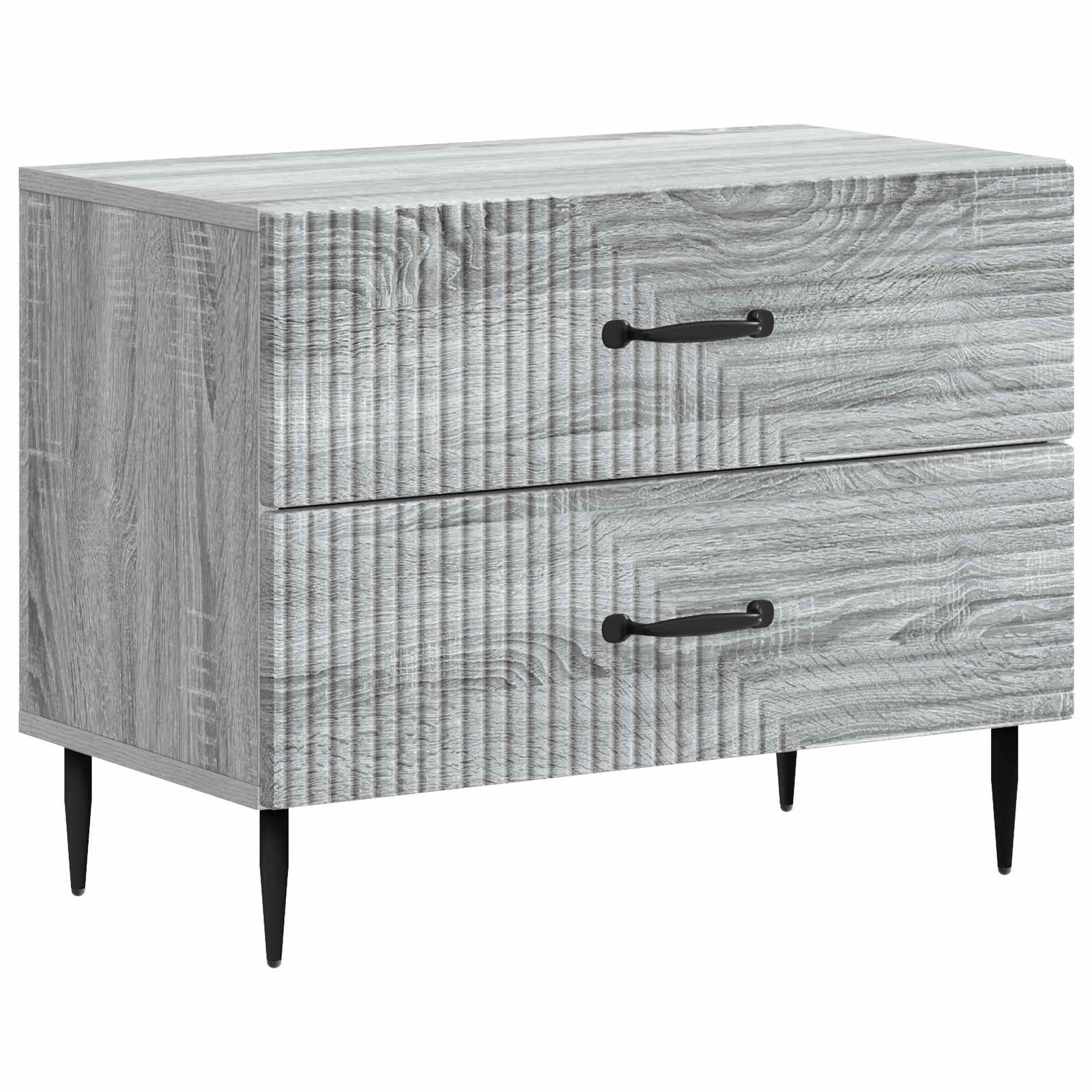 vidaXL Bedside Cabinet Grey Sonoma 62 x 34.5 x 47.5 cm Engineered Wood 2