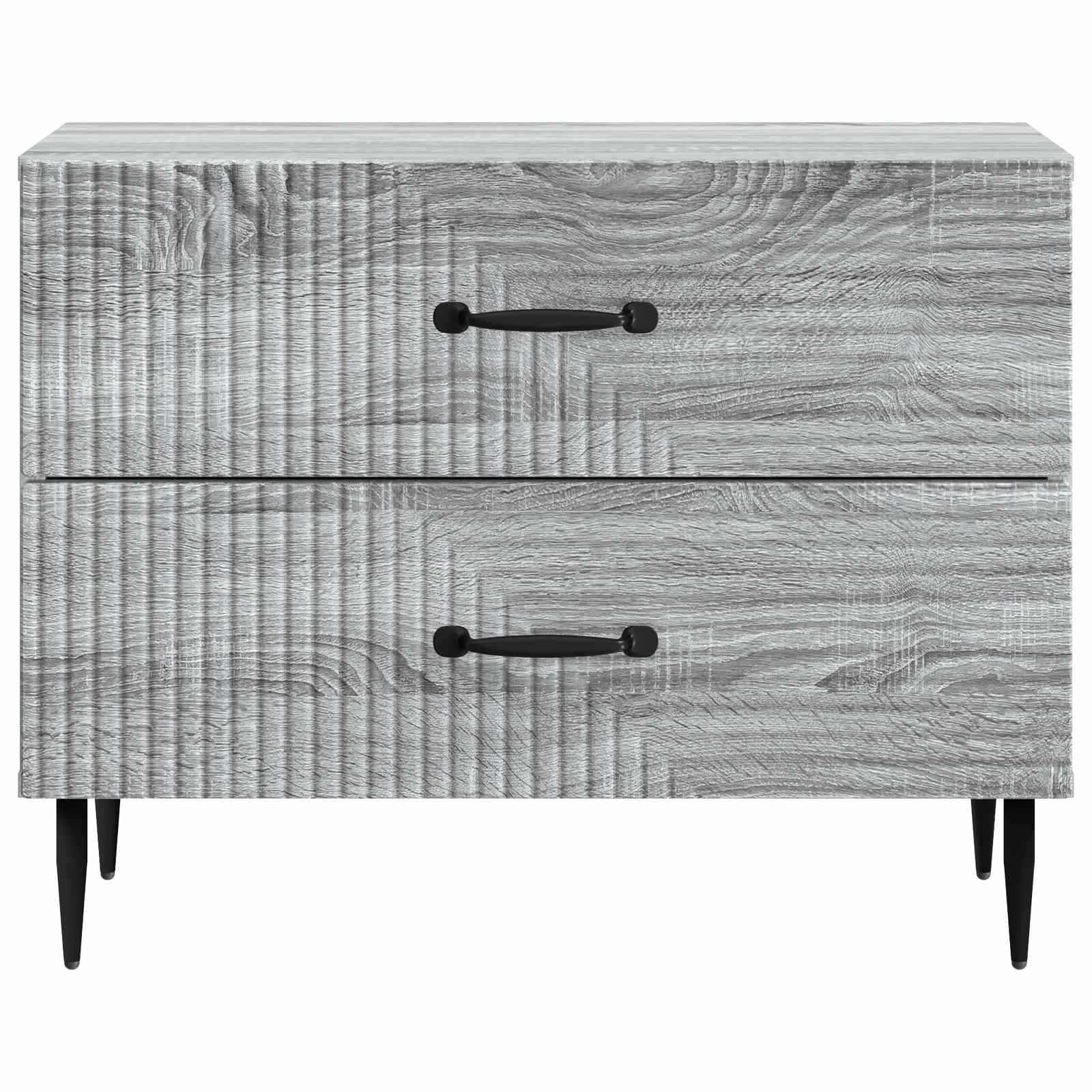 vidaXL Bedside Cabinet Grey Sonoma 62 x 34.5 x 47.5 cm Engineered Wood 5