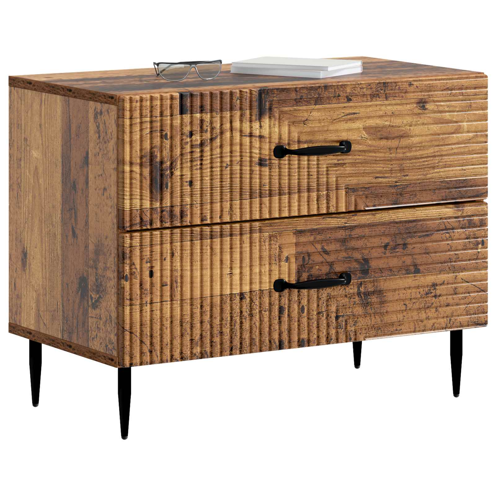 vidaXL Bedside Cabinet Old Wood 62 x 34.5 x 47.5 cm Engineered Wood 3