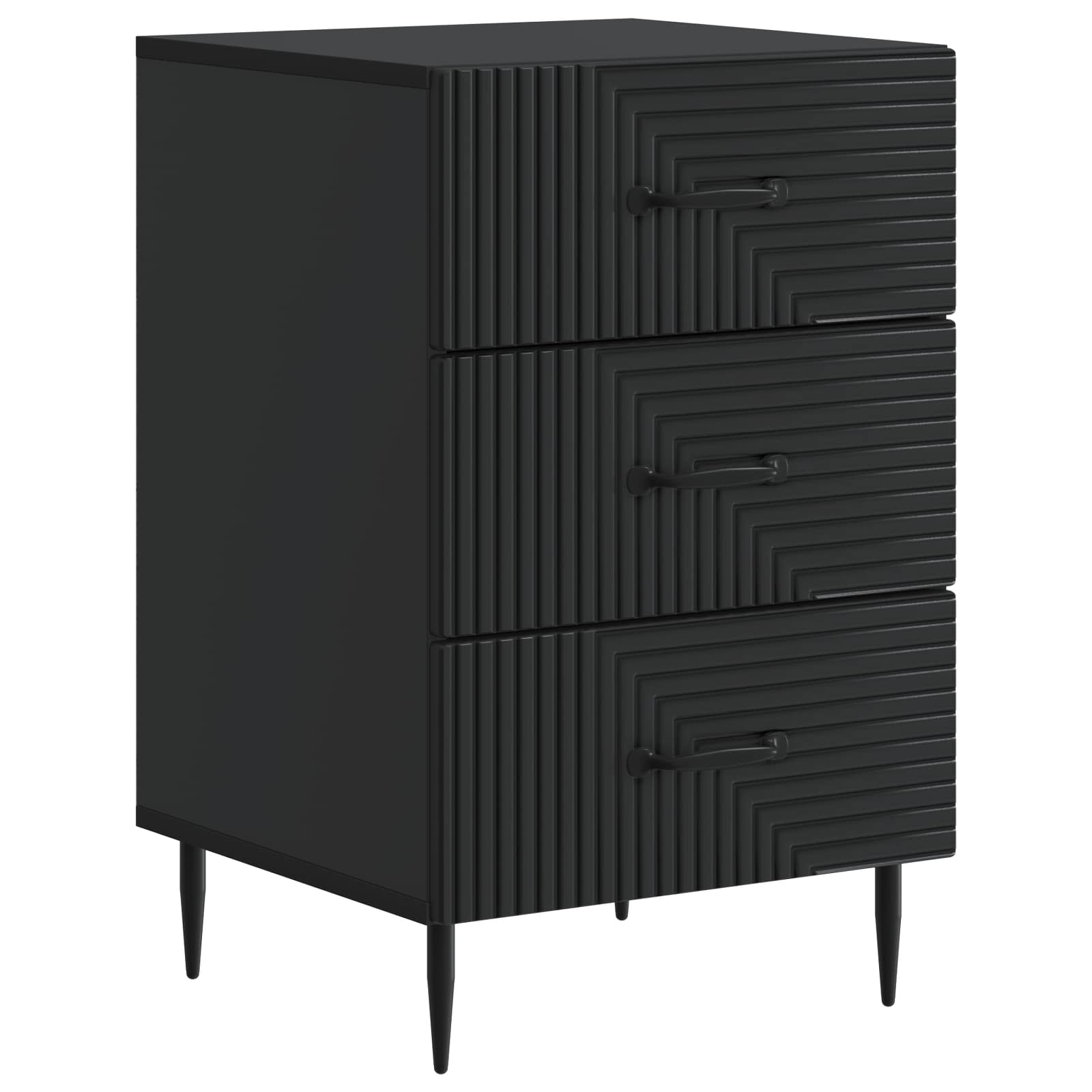 vidaXL Bedside Cabinet Black 43 x 41 x 66.5 cm Engineered Wood 2