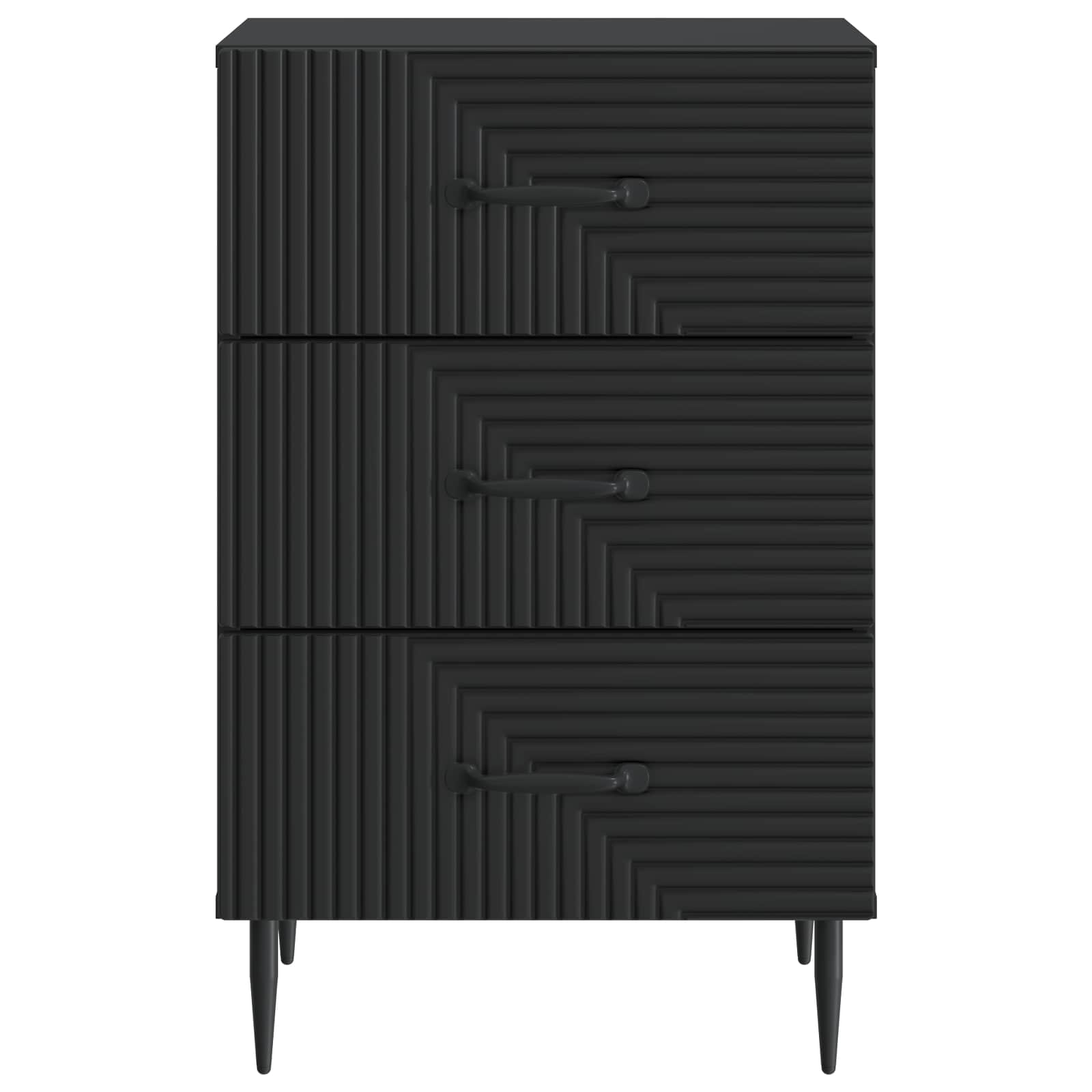 vidaXL Bedside Cabinet Black 43 x 41 x 66.5 cm Engineered Wood 5