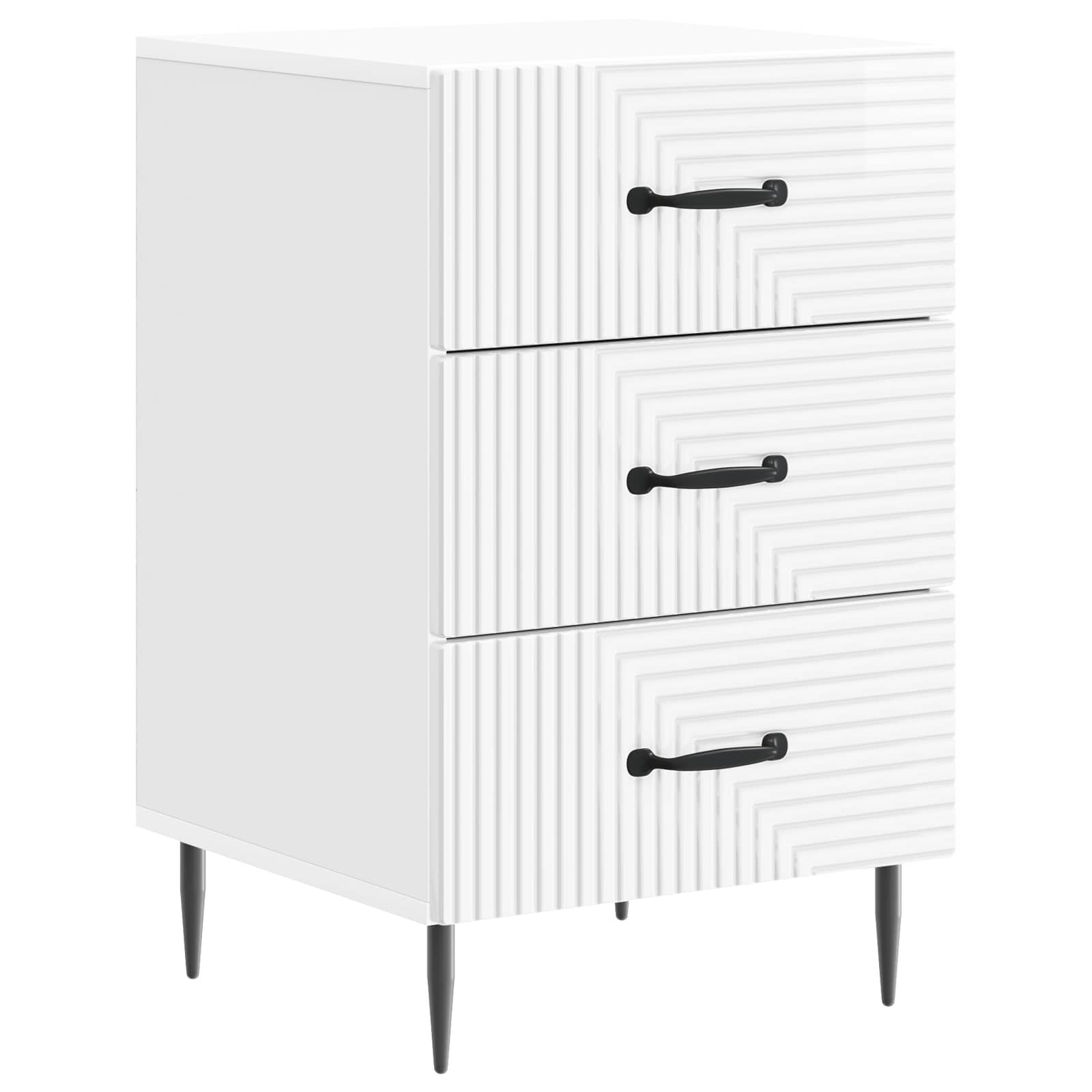 vidaXL Bedside Cabinet with Drawer High Gloss White 43 x 41 x 66.5 cm 2
