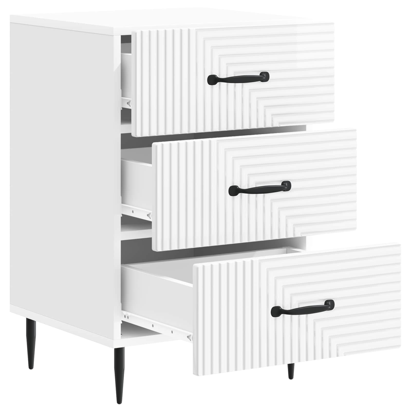 vidaXL Bedside Cabinet with Drawer High Gloss White 43 x 41 x 66.5 cm 4