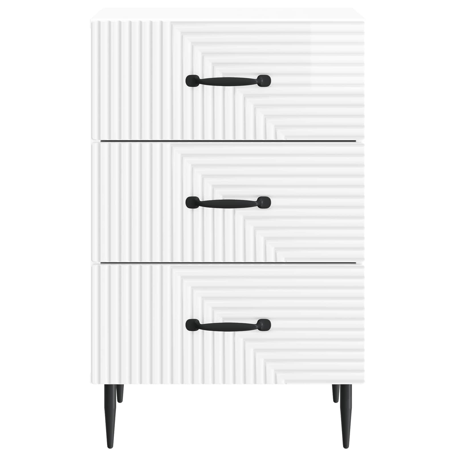 vidaXL Bedside Cabinet with Drawer High Gloss White 43 x 41 x 66.5 cm 5